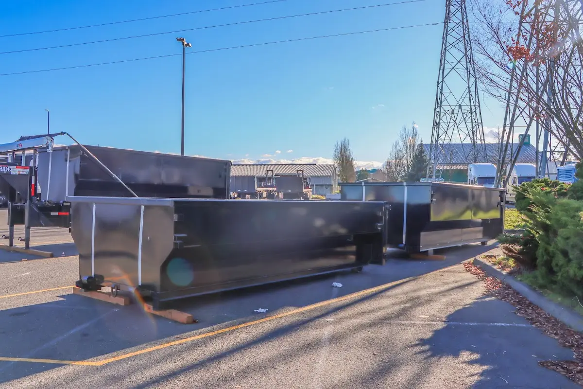 Roll-off dumpster ready for waste disposal at job site for Estate Cleanout Dumpster Rental in Sheboygan Falls